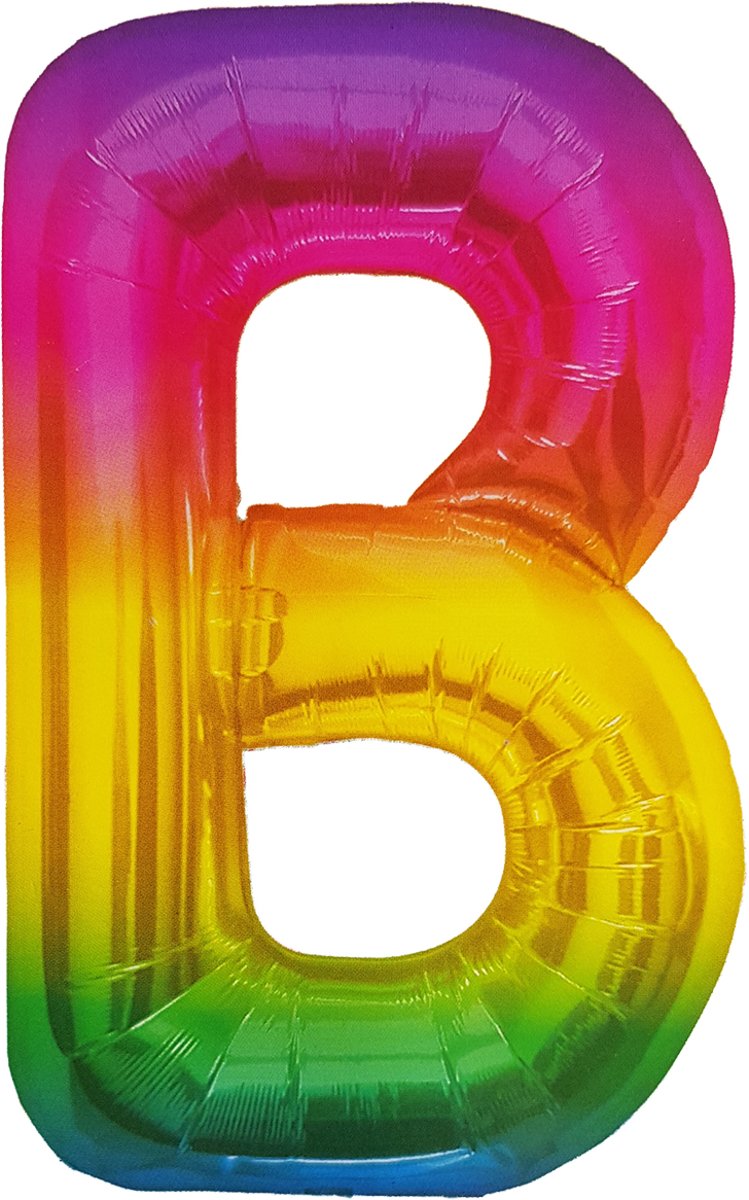 Folieballon Letter B Yummy Gummy Rainbow 34 Inch / 86 Cm